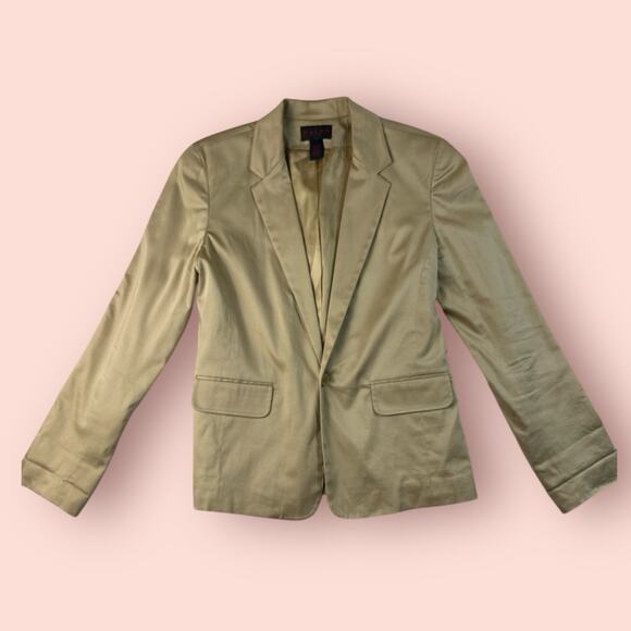 Vtg Ralph Ralph Lauren Tan Khaki Equestrian Jacket Blazer Large Women’s Office - Picture 1 of 4